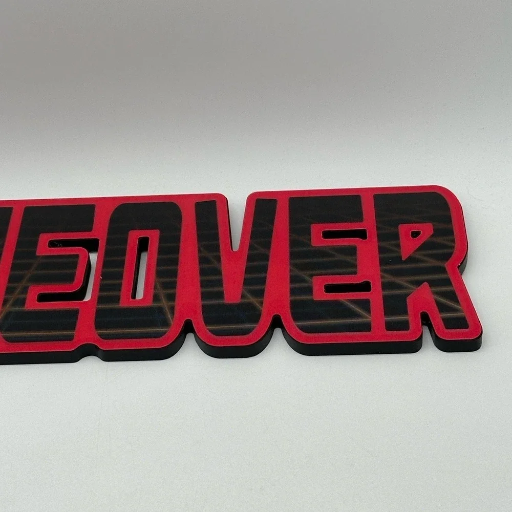 GAMEOVER Lenticular Wood‎ Wall Shelf Sitter Wood Holographic Overlay